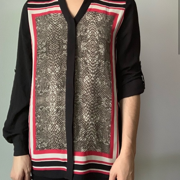 INC geometric snake print tab sleeve tunic - Picture 5 of 8